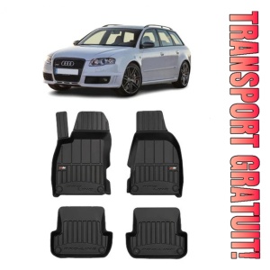 Audi A4 Rs4 Quattro Din 2006 - 2008, Combi Set Covorase Auto Tip Tavita Premium 3D, din cauciuc