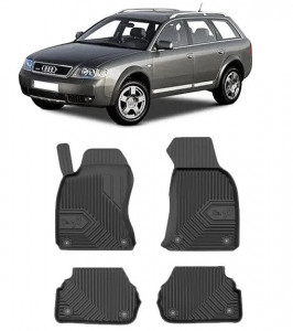 Audi A6 C5 Allroad Din 1999 - 2006, Combi , Set Covorase Auto Tip Tavita Premium 3D, din cauciuc accesorii pentru autoturismul tau - masina v166897
