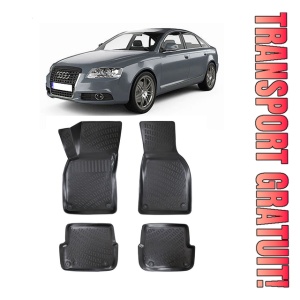 Audi A6 C6 (Typ 4F) 2004-2011 Set 4 covorase auto din cauciuc tip tavita premium line 3D