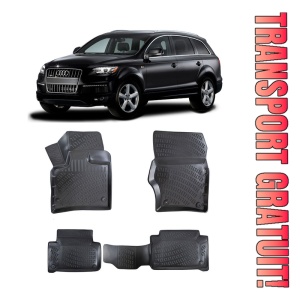 Audi Q7 I (Typ 4L) 2005-2015 Set 4 covorase auto din cauciuc tip tavita premium line 3D - Img 1
