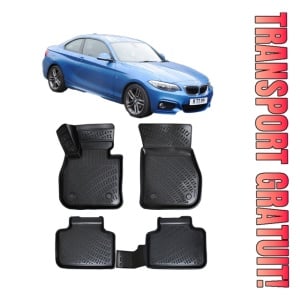 Bmw 2 Coupe F22 2014-2021 Set 4 covorase auto din cauciuc tip tavita premium line 3D