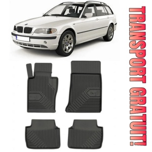 Bmw Seria 3 E46 Din 1998 - 08.2005, Combi , Set Covorase Auto Tip Tavita Premium 3D, din cauciuc