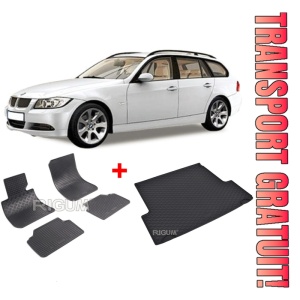 Bmw Seria 3 E91 Combi din 09.2005 - 11.2012 *3, Set Covorase + tavita portbagaj auto