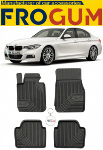 Bmw Seria 3 F30 Din 01.2012 - 02.2019, Sedan, Fara X-DrIVe , Set Covorase Auto Tip Tavita Premium 3D, din cauciuc accesorii pentru autoturismul tau - masina v162070