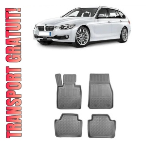 Bmw Seria 3 F31 Din 12.2012 - 02.2019, Combi, Fara X-DrIVe , Set Covorase Auto Tip Tavita Premium 3D, din cauciuc