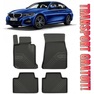 Bmw Seria 3 G20 Din 03.2019 - Prezent, Sedan , Set Covorase Auto Tip Tavita Premium 3D, din cauciuc