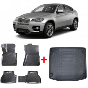 Bmw X6 E71 2008-2014 Set Covorase Auto Cauciuc Premium Line 3D + Tavita portbagaj Urban Line accesorii pentru autoturismul tau - masina v84994