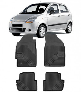 Chevrolet Spark M200 Din 05.2005 - 01.2010, Hatchback , Set Covorase Auto Tip Tavita Premium 3D, din cauciuc accesorii pentru autoturismul tau - masina v169394