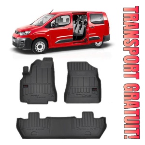 Citroen Berlingo II, Van, Din 2008 - 08.2018 , Set Covorase Auto Tip Tavita Premium 3D, din cauciuc