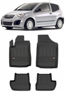 Citroen C2, Hatchback, Din 2003 - 10.2009 , Set Covorase Auto Tip Tavita Premium 3D, din cauciuc accesorii pentru autoturismul tau - masina v171078