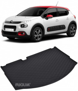 Citroen C3 Tavita pentru portbagaj din cauciuc, compatibila Citroen C3 II fabricatie 2009 - 12.2016, caroserie hatchback accesorii pentru autoturismul tau - masina v112075