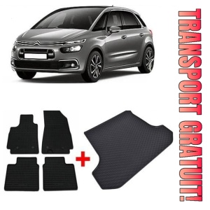 Citroen C4 Picasso II Van din 07.2013 - 11.2020, Set Covorase + tavita portbagaj auto Portbagaj Inferior *2