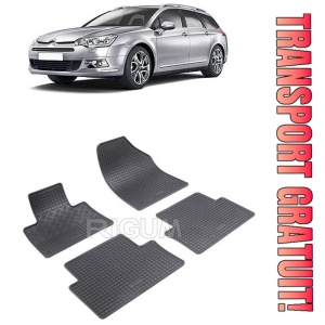Citroen C5 II, Combi, fabricat din 2008 - 05.2017, set covorase auto dedicate, din cauciuc 100% Premium