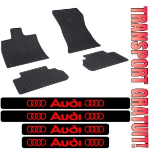 Covorase Audi Q5 FYT Sportback, SUV, din 03.2021 - prezent si set 4 stickere protectie praguri Audi