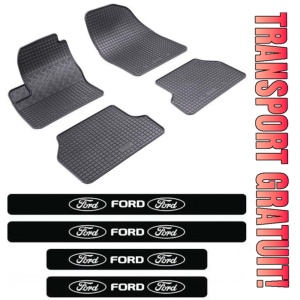 Covorase Ford Focus II, Hatchback, din 2004 - 02.2011 si set 4 stickere protectie praguri Ford