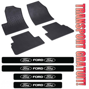 Covorase Ford Transit Connect I, Van, din 2002 - 2013, 5 locuri si set 4 stickere protectie praguri Ford