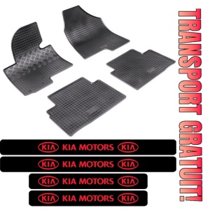 Covorase Kia Sportage III, SUV, din 08.2010 - 12.2015 si set 4 stickere protectie praguri Kia