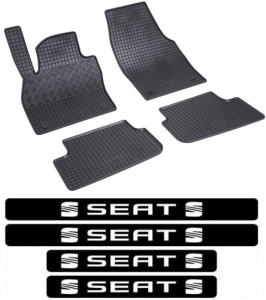 Covorase Seat Ibiza V, Hatchback, din 06.2017 - prezent, 6F/KJ1 si set 4 stickere protectie praguri Seat accesorii pentru autoturismul tau - masina v3791
