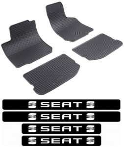 Covorase Seat Toledo II, Sedan, din 1999 - 2004 si set 4 stickere protectie praguri Seat accesorii pentru autoturismul tau - masina v4051