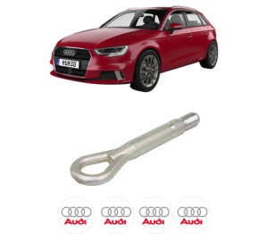 Cui carlig remorcare, tractare auto AUDI A3 Sportback (8YA, 8YF) din 2019-2022, Otel, Cri-Flo, 4 Stickere cu AUDI - Img 2