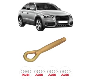 Cui carlig remorcare, tractare auto AUDI Q3 (8UB, 8UG) din 2011-2018, Otel, Cri-Flo, 4 Stickere cu AUDI - Img 2