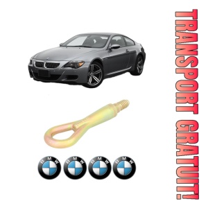 Cui carlig remorcare, tractare auto BMW Seria 6 (E63) din 2003-2010, Otel, Cri-Flo, 4 Stickere cu BMW