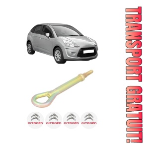 Cui carlig remorcare, tractare auto CITROEN C3 II (SC_) din 2009-2016, Otel, Cri-Flo, 4 Stickere cu CITROEN