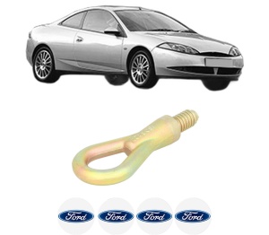 Cui carlig remorcare, tractare auto FORD COUGAR (EC_) din 1998-2001, Otel, Cri-Flo, 4 Stickere cu FORD - Img 2