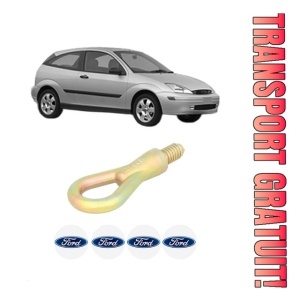 Cui carlig remorcare, tractare auto FORD FOCUS I (DAW, DBW) din 1998-2007, Otel, Cri-Flo, 4 Stickere cu FORD