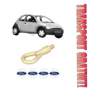 Cui carlig remorcare, tractare auto FORD KA (RB_) din 1996-2008, Otel, Cri-Flo, 4 Stickere cu FORD