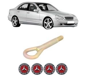 Cui carlig remorcare, tractare auto MERCEDES-BENZ C-CLASS (W203) din 2000-2007, Otel, Cri-Flo, 4 Stickere cu MERCEDES-BENZ - Img 2