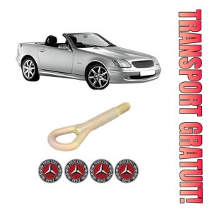 Cui carlig remorcare, tractare auto MERCEDES-BENZ SLK (R170) din 1996-2004, Otel, Cri-Flo, 4 Stickere cu MERCEDES-BENZ