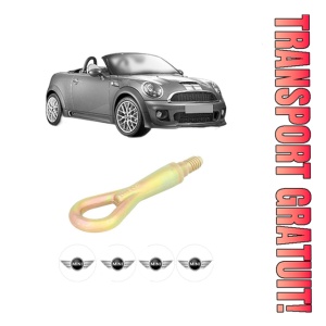 Cui carlig remorcare, tractare auto MINI MINI Roadster (R59) din 2011-2015, Otel, Cri-Flo, 4 Stickere cu MINI