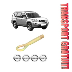 Cui carlig remorcare, tractare auto NISSAN X-TRAIL II (T31) din 2007-2014, Otel, Cri-Flo, 4 Stickere cu NISSAN