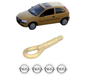 Cui carlig remorcare, tractare auto OPEL CORSA C (X01) din 2000-2009, Otel, Cri-Flo, 4 Stickere cu OPEL - Img 2