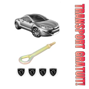 Cui carlig remorcare, tractare auto PEUGEOT RCZ din 2010-2015, Otel, Cri-Flo, 4 Stickere cu PEUGEOT