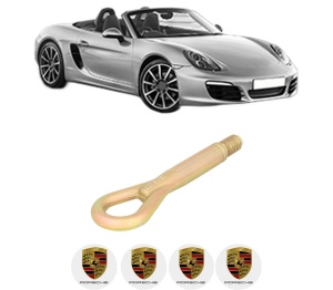 Cui carlig remorcare, tractare auto PORSCHE BOXSTER (981) din 2012-2016, Otel, Cri-Flo, 4 Stickere cu PORSCHE - Img 2