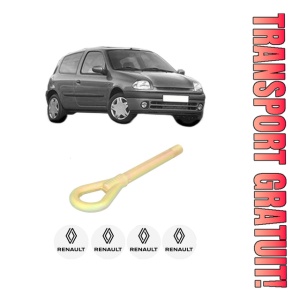 Cui carlig remorcare, tractare auto RENAULT CLIO II (BB_, CB_) din 1998-2016, Otel, Cri-Flo, 4 Stickere cu RENAULT