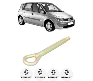 Cui carlig remorcare, tractare auto RENAULT SCENIC II (JM0/1_) din 2003-2009, Otel, Cri-Flo, 4 Stickere cu RENAULT - Img 2