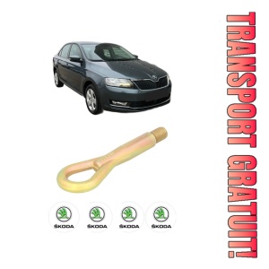 Cui carlig remorcare, tractare auto SKODA RAPID (NH3, NK3, NK6) din 2012-2022, Otel, Cri-Flo, 4 Stickere cu SKODA