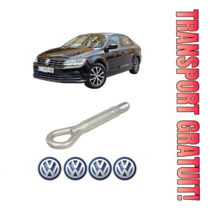 Cui carlig remorcare, tractare auto Volkswagen JETTA VII Saloon (BU3, BU4) din 2017, Otel, Cri-Flo, 4 Stickere cu Volkswagen