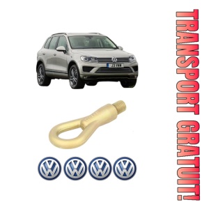 Cui carlig remorcare, tractare auto Volkswagen TOUAREG (7P5, 7P6) din 2010-2018, Otel, Cri-Flo, 4 Stickere cu Volkswagen