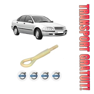 Cui carlig remorcare, tractare auto VOLVO S40 I (644) din 2002-2004, Otel, Cri-Flo, 4 Stickere cu VOLVO