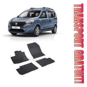 Dacia Dokker, Van, fabricat din 11.2012 - Prezent, 5 Locuri, set covorase auto dedicate, din cauciuc 100% Premium
