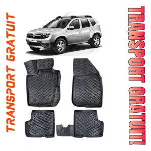 Dacia Duster 4X2 2010-2017 Set 4 covorase auto din cauciuc tip tavita premium line 3D
