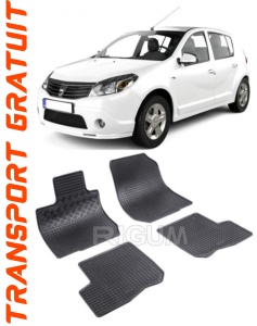Dacia Sandero fabricat din 2007 - 2013, set covorase auto dedicate, din cauciuc 100% Premium accesorii pentru autoturismul tau - masina v157561