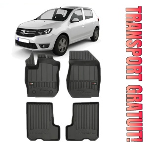 Dacia Sandero II, Hatchback, Din 12.2012 - 12.2020 , Set Covorase Auto Tip Tavita Premium 3D, din cauciuc