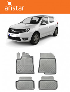 Dacia Sandero III, Hatchback, Din 01.2021 - Prezent , Set Covorase Auto Tip Tavita Premium 3D, din cauciuc accesorii pentru autoturismul tau - masina v172415