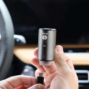 Difuzor parfum auto AMOS Mini Negru, 3 rezerve parfum, odorizant inteligent, arome intense, 3 trepte intensitate - Img 6