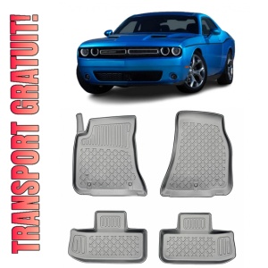 Dodge Challenger III Facelift Din 2014 - Prezent, Coupe , Set Covorase Auto Tip Tavita Premium 3D, din cauciuc